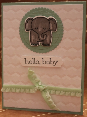 605 Baby - Green with Elephant
