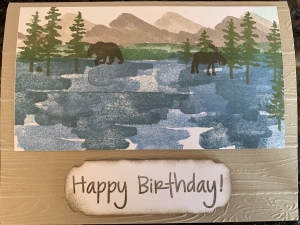381 Male Birthday - Waterfront with Moose and Bear