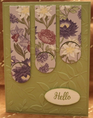 589 Hello - Light Green with Flower Paper