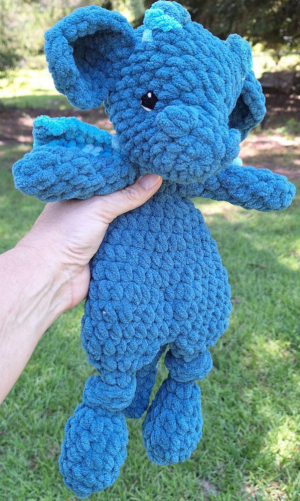 AW002 - Crochet Snuggle Animals - Teal Dragon