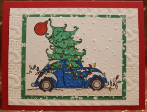 918 Christmas - VW Beetle with Christmas Trees