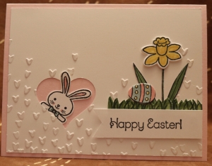636 Easter - Bunny Peeking Thru Heart