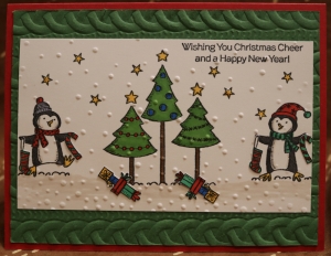 919 Christmas - Penguins with Christmas Trees