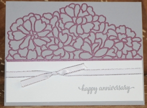 446 Anniversary - Gray and Rose Shimmer Card