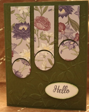 588 Hello - Dark Green with Flower Paper