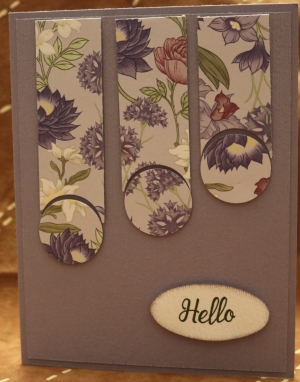 587 Hello - Purple with Flower Paper